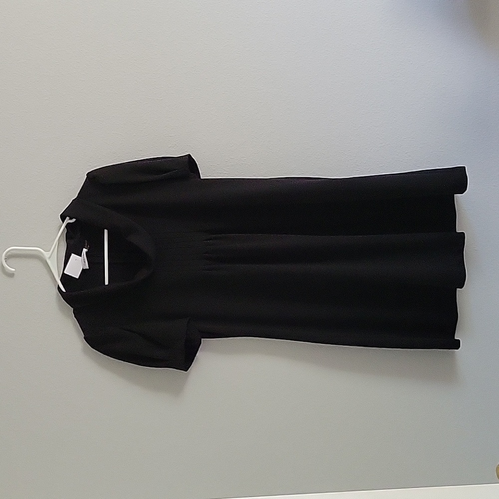 Calvin Klein puff sleeve cowl neck dress